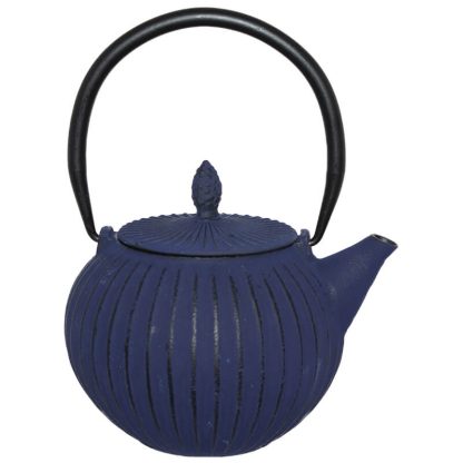 Cobalt blue cast iron teapot