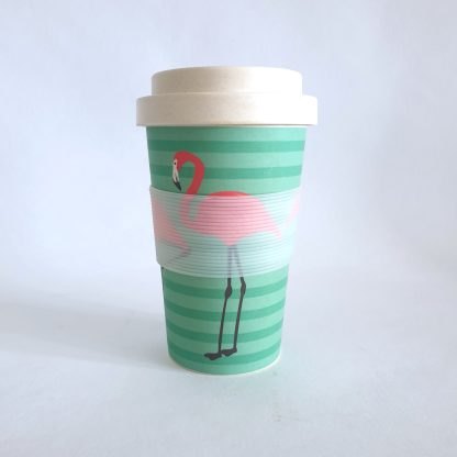 Bamboo travel mug - Flamingo