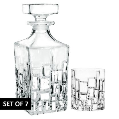 Crystal whisky decanter & 6 glasses