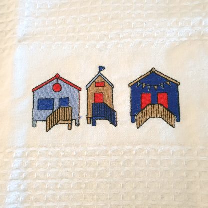 Embroidered tea towels - Beach hut