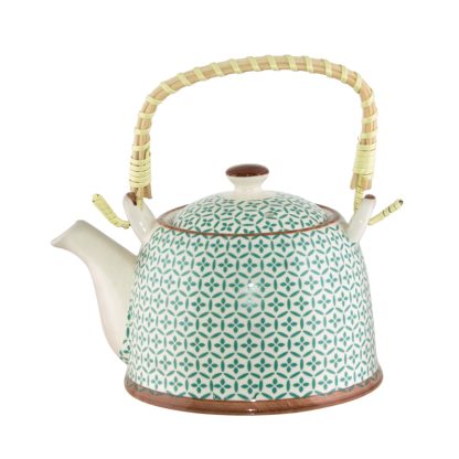 Green ceramic Moroccan fusion teapot