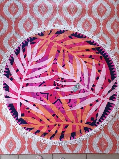 Round towel - Pink Palm