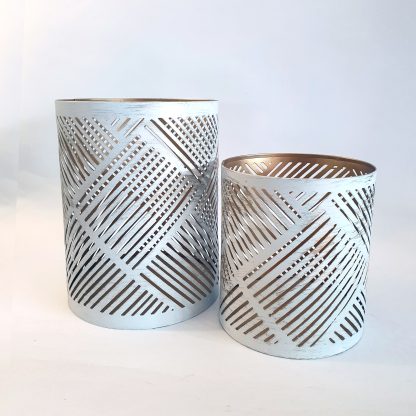 White Stripe Votive