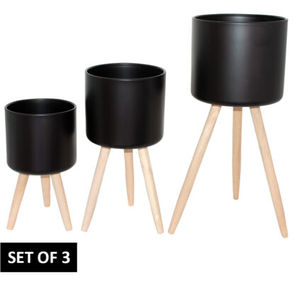 Black plant stand set of 3