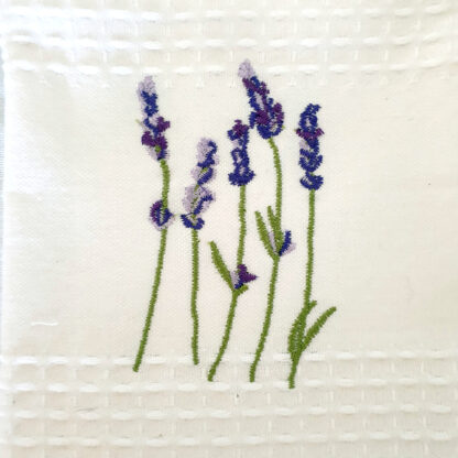 Embroidered tea towels Lavender