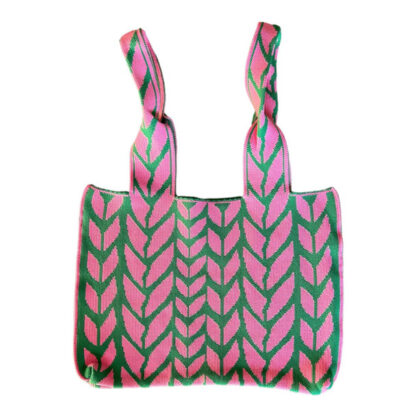 Handbag pink leaves