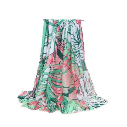 Scarf green & pink watermelon scarf