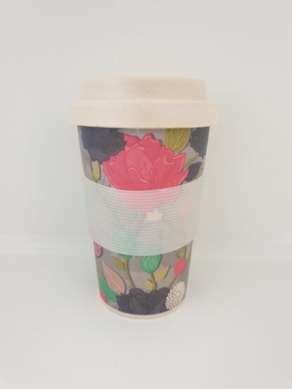 Bamboo travel mug flowers